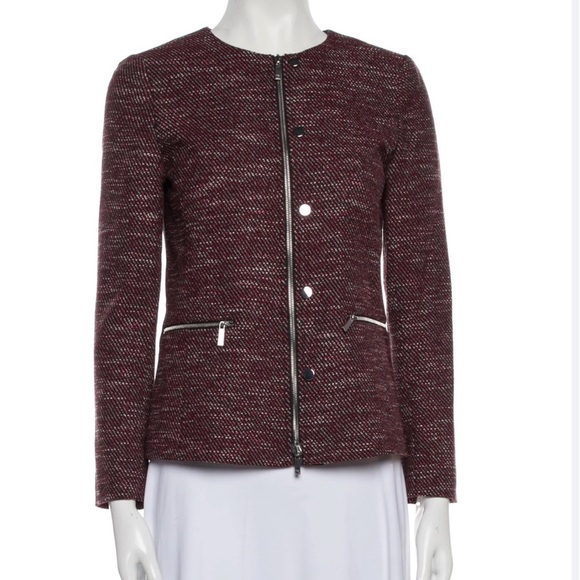 Lafayette 148 virgin wool tweed pattern evening jacket size large
